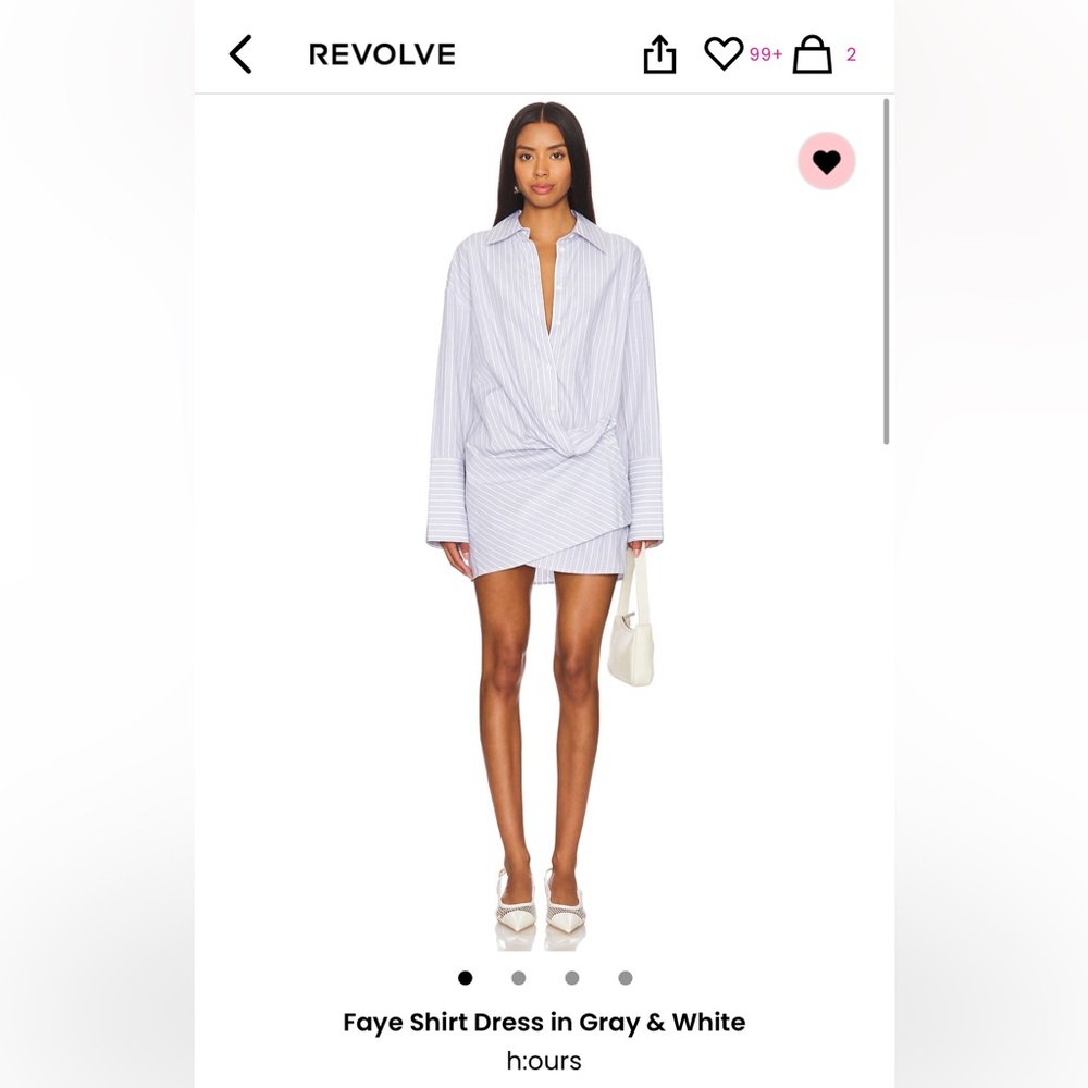 H:ours Faye Shirt Dress, worn once. Size XS like new